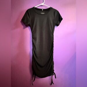 Black Mini Bodycon Dress with Crew Neck